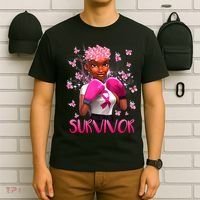 Black Women Breast Cancer Survivor Breast Cancer Awareness T-Shirt thumb 6