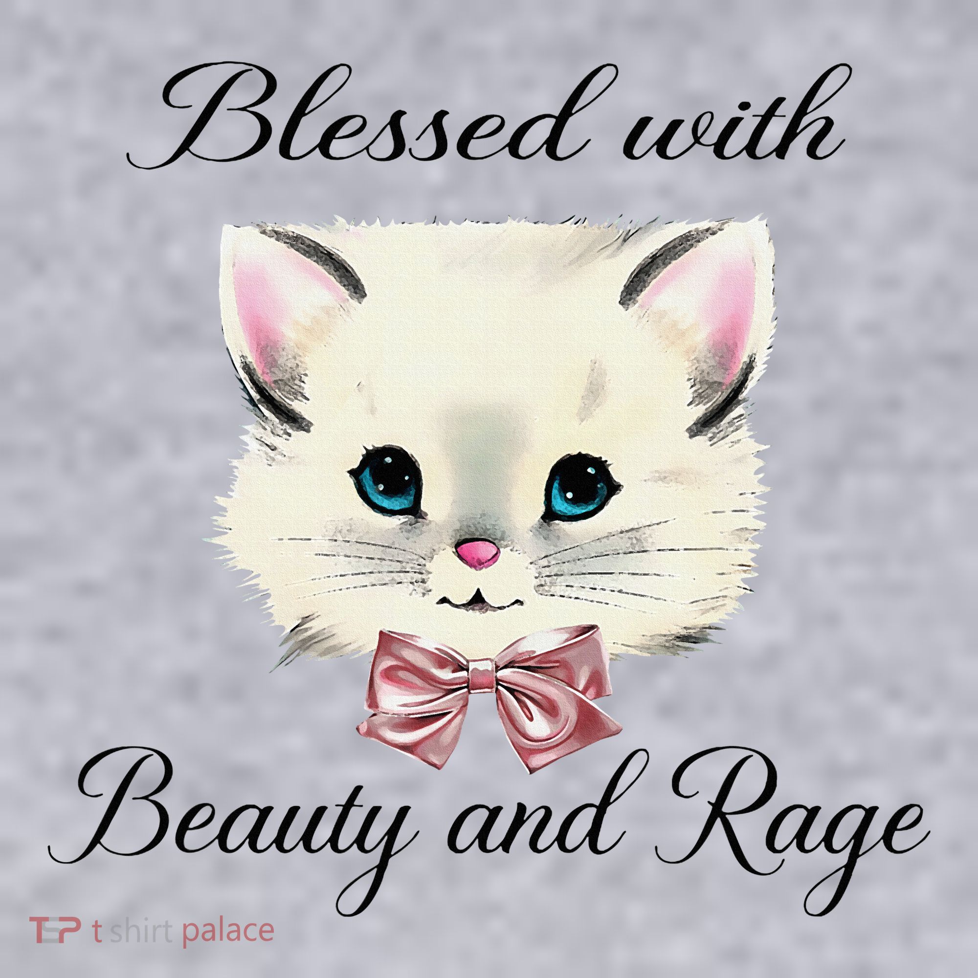 Blessed With Beauty And Rage Cute Lovely Cat Face Ribbon Women's Sweatshirt