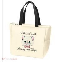 Blessed With Beauty And Rage Cute Lovely Cat Face Ribbon Tote Bag thumb 3