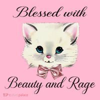Blessed With Beauty And Rage Cute Lovely Cat Face Ribbon Coaster thumb 2