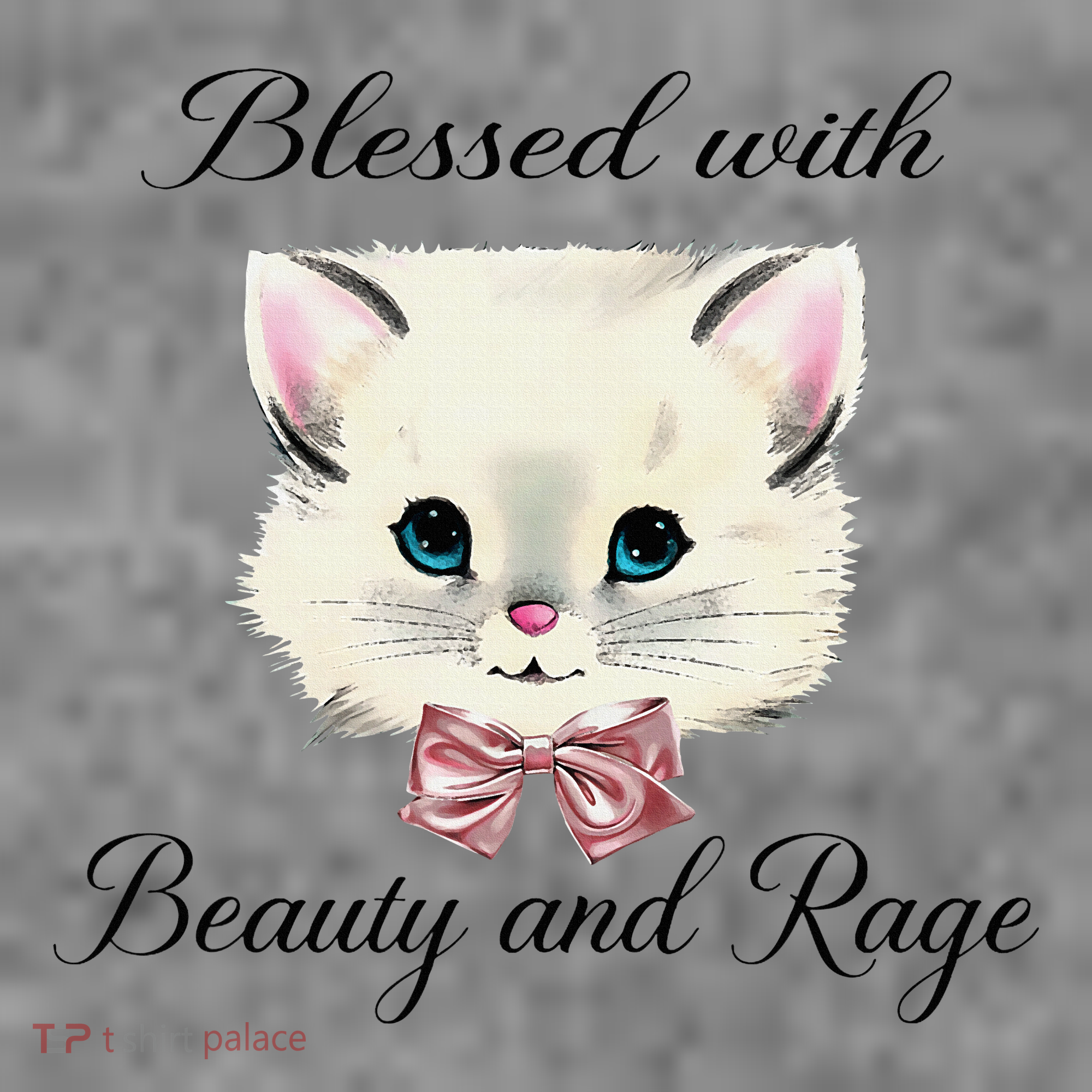 Blessed With Beauty And Rage Cute Lovely Cat Face Ribbon Toddler Hoodie