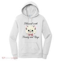 Blessed With Beauty And Rage Cute Lovely Cat Face Ribbon Women's Hoodie thumb 0