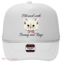 Blessed With Beauty And Rage Cute Lovely Cat Face Ribbon Hat thumb 0