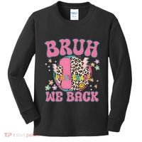Bruh We Back First Grade Teacher Kids Long Sleeve Shirt thumb 0