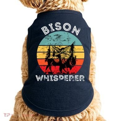 Bison Whisperer Buffalo Cattle Vintage Retro Sunset Colorado Doggie Tank