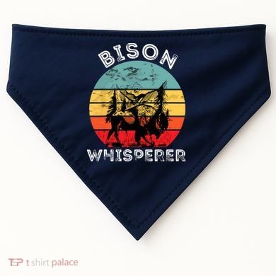 Bison Whisperer Buffalo Cattle Vintage Retro Sunset Colorado USA-Made Doggie Bandana