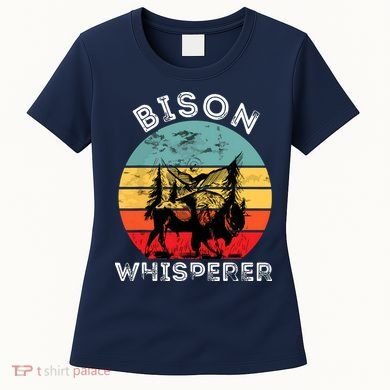 Bison Whisperer Buffalo Cattle Vintage Retro Sunset Colorado Women's T-Shirt