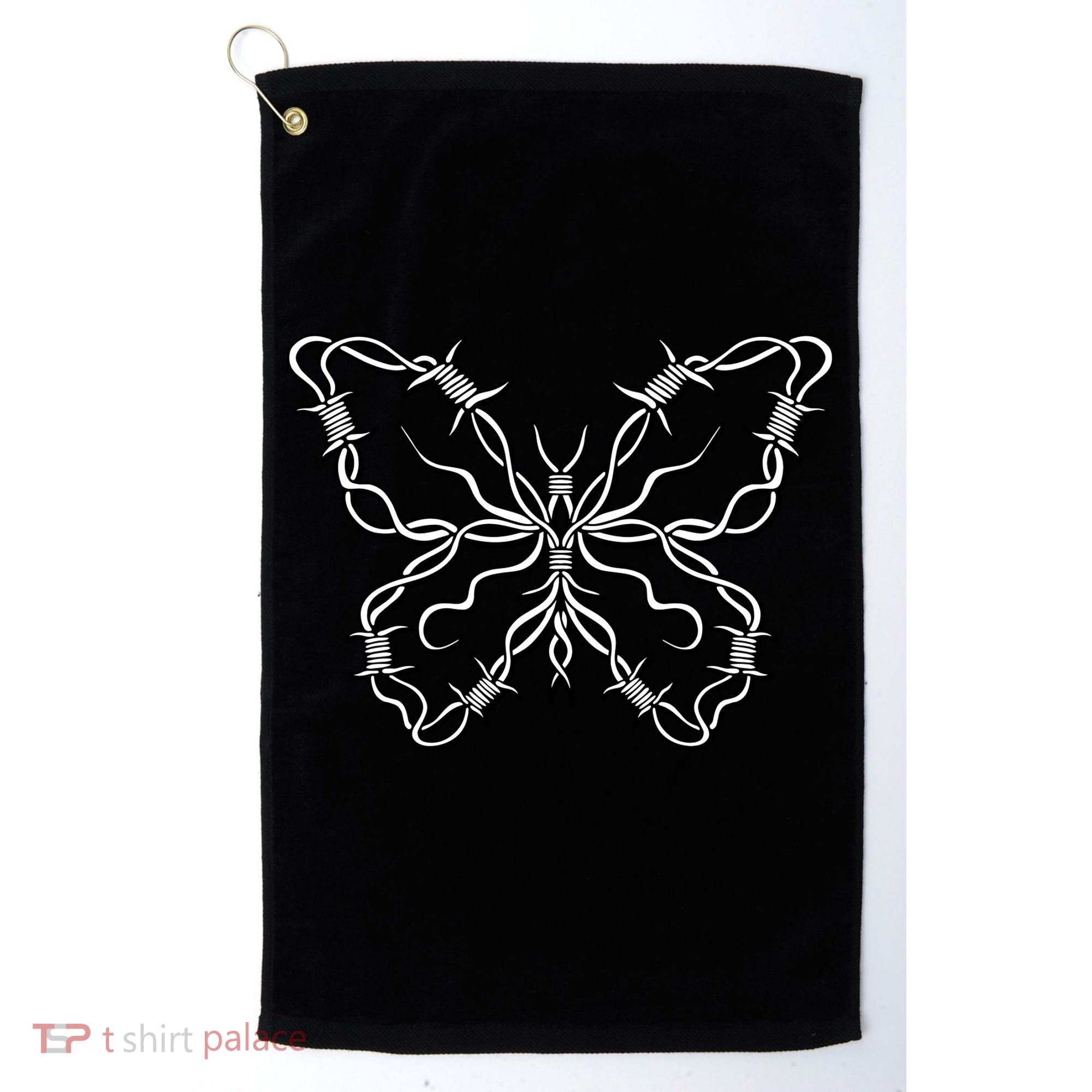 Barbed Wire Butterfly Golf Towel