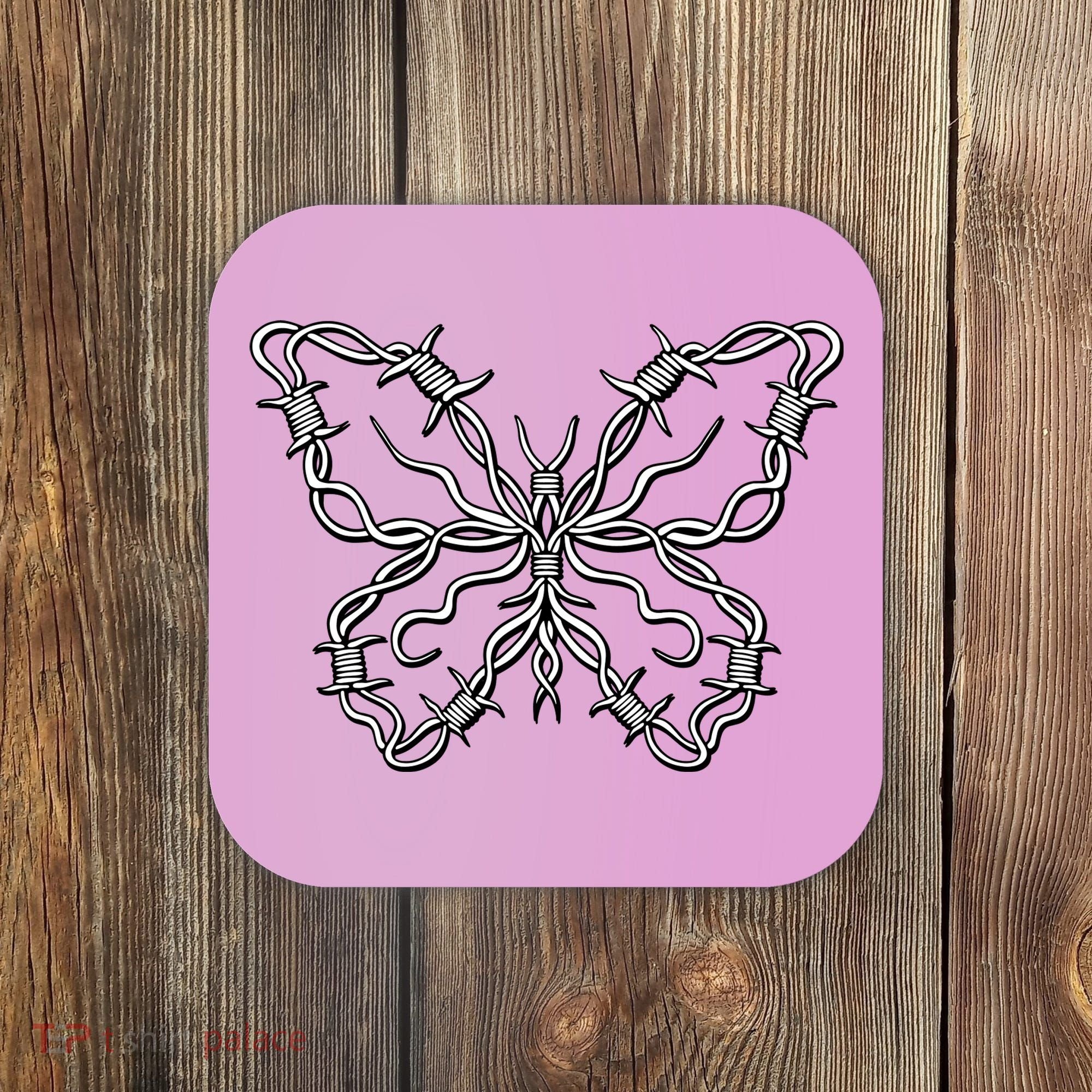Barbed Wire Butterfly Coaster