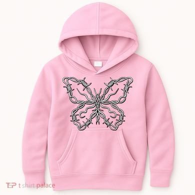 Barbed Wire Butterfly Kids Hoodie