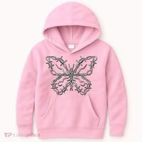 Barbed Wire Butterfly Kids Hoodie thumb 0