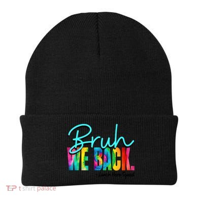 Bruh We Back Happy First Day Of School Lunch Hero Squad Funny Gift Beanie