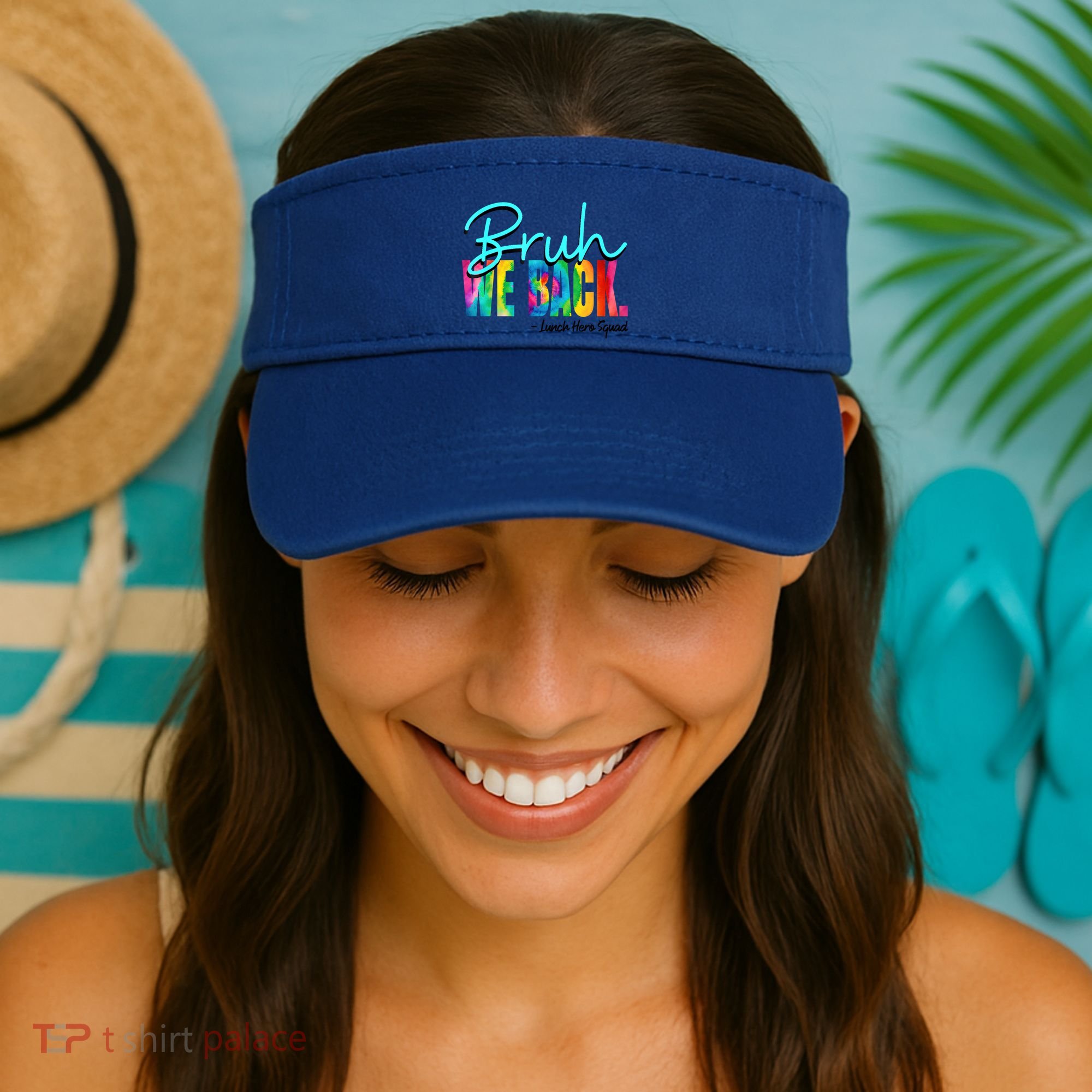 Bruh We Back Happy First Day Of School Lunch Hero Squad Funny Gift Visor