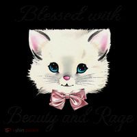 Blessed With Beauty And Rage Cute Lovely Cat Face Ribbon Coffee Mug thumb 5