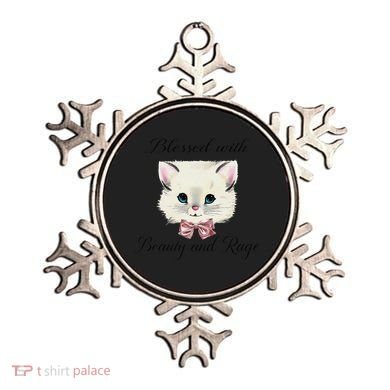 Blessed With Beauty And Rage Cute Lovely Cat Face Ribbon Ornament