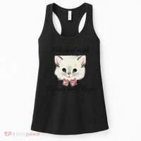 Blessed With Beauty And Rage Cute Lovely Cat Face Ribbon Women's Tank Top thumb 0