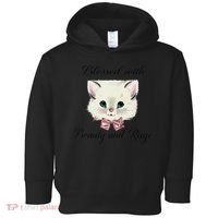 Blessed With Beauty And Rage Cute Lovely Cat Face Ribbon Toddler Hoodie thumb 0