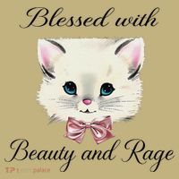 Blessed With Beauty And Rage Cute Lovely Cat Face Ribbon T-Shirt thumb 7