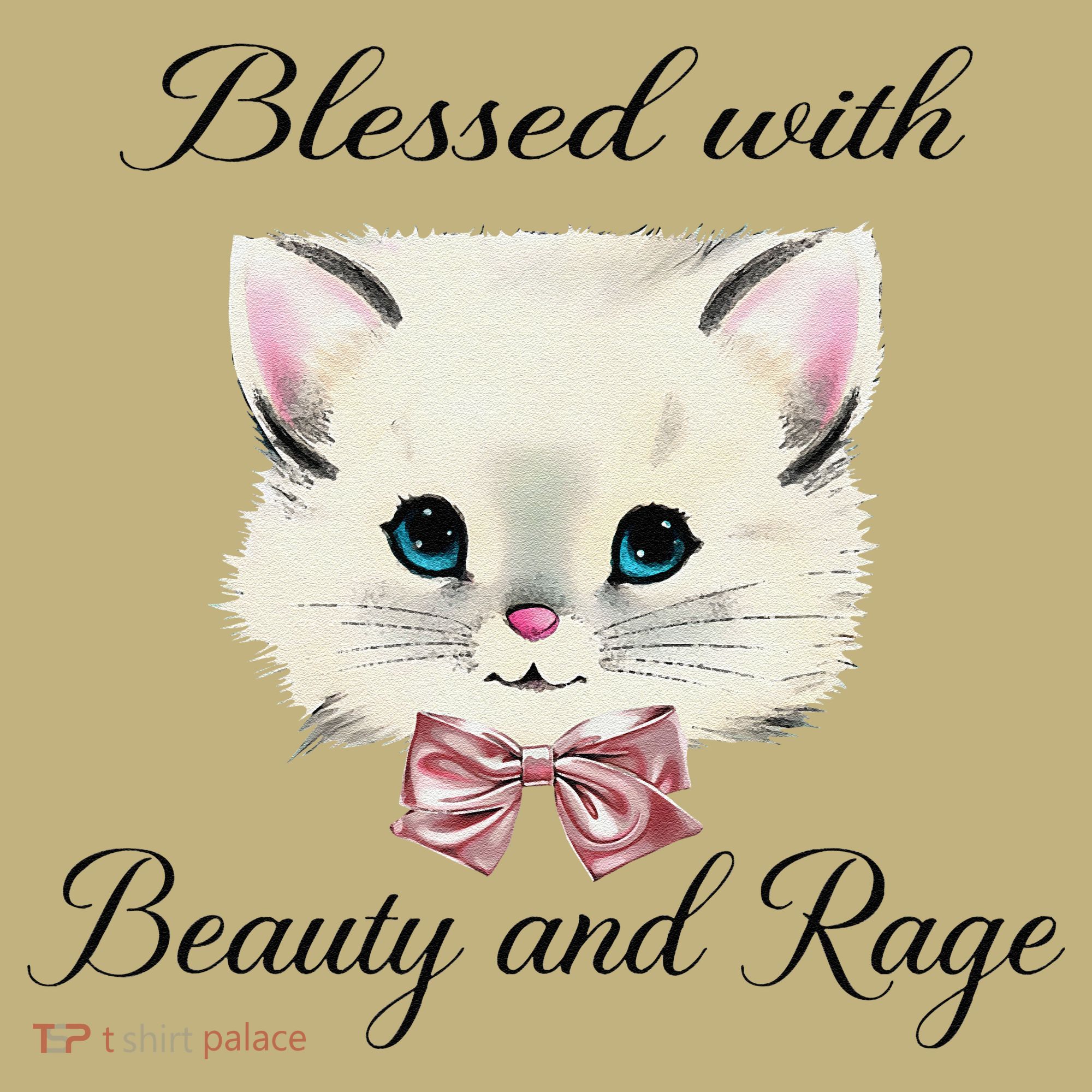 Blessed With Beauty And Rage Cute Lovely Cat Face Ribbon Mousepad