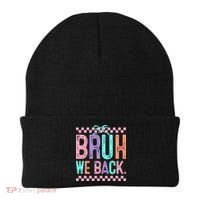 Bruh We Back Cute Funny Back To School Gift Beanie thumb 0