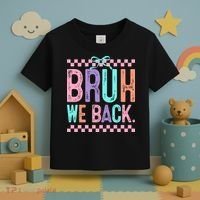 Bruh We Back Cute Funny Back To School Gift Toddler T-Shirt thumb 3