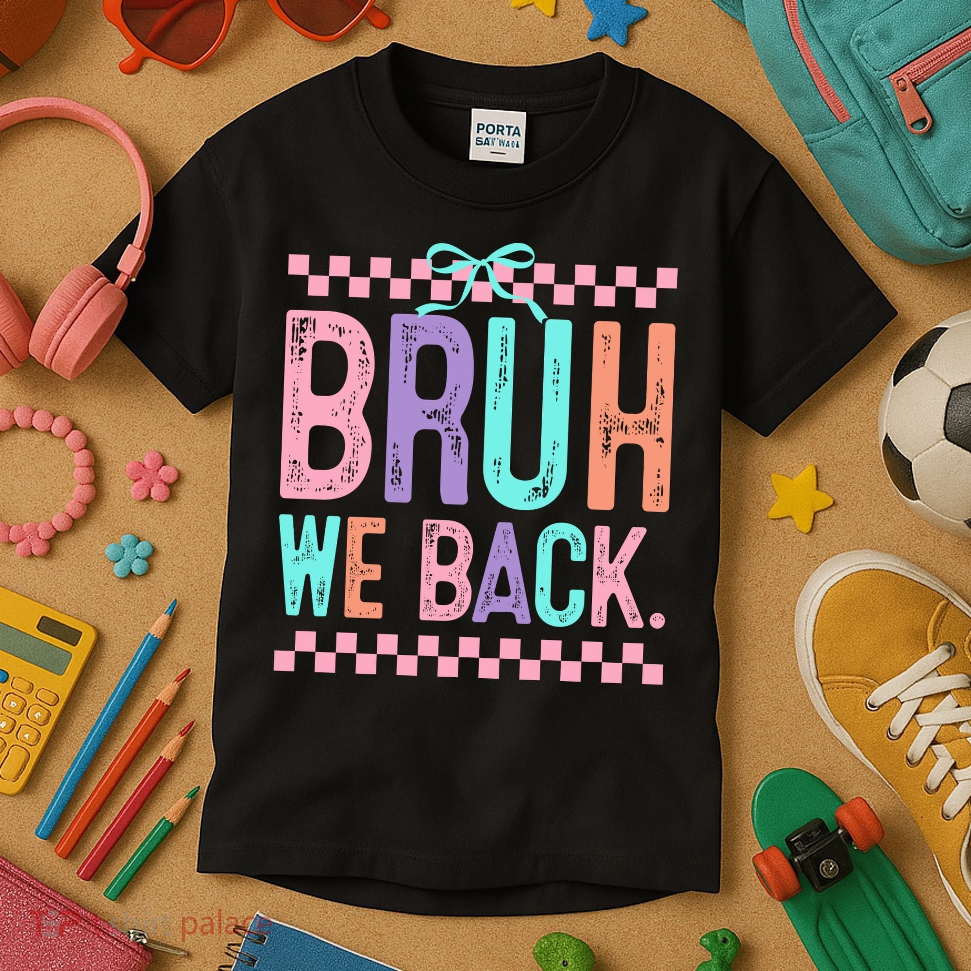 Bruh We Back Cute Funny Back To School Gift Kids T-Shirt