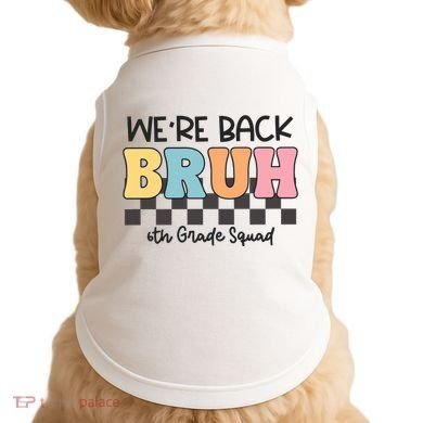 Bruh We Back 6th Grade Squad Doggie Tank