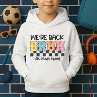 Bruh We Back 6th Grade Squad Kids Hoodie thumb 2