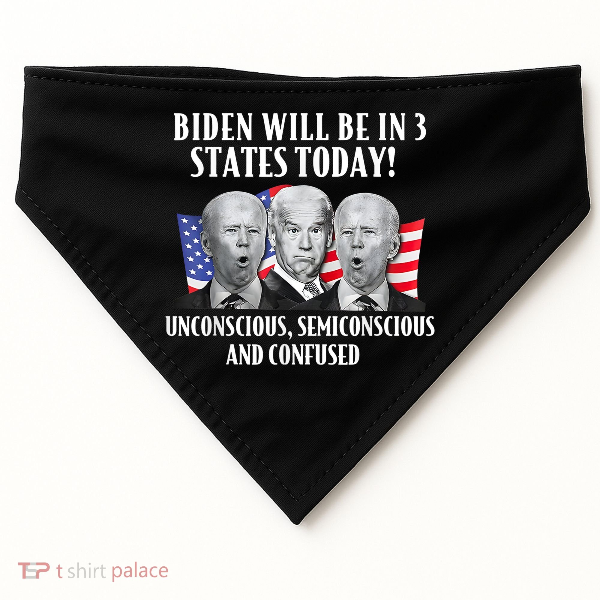 Biden Will Be In 3 States Today Funny Joe Biden Anti Biden USA-Made Doggie Bandana