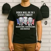 Biden Will Be In 3 States Today Funny Joe Biden Anti Biden T-Shirt thumb 6