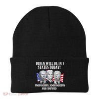 Biden Will Be In 3 States Today Funny Joe Biden Anti Biden Beanie thumb 0