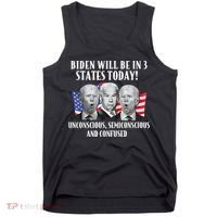 Biden Will Be In 3 States Today Funny Joe Biden Anti Biden Tank Top thumb 0