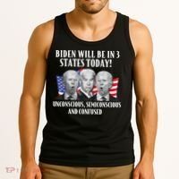 Biden Will Be In 3 States Today Funny Joe Biden Anti Biden Tank Top thumb 3