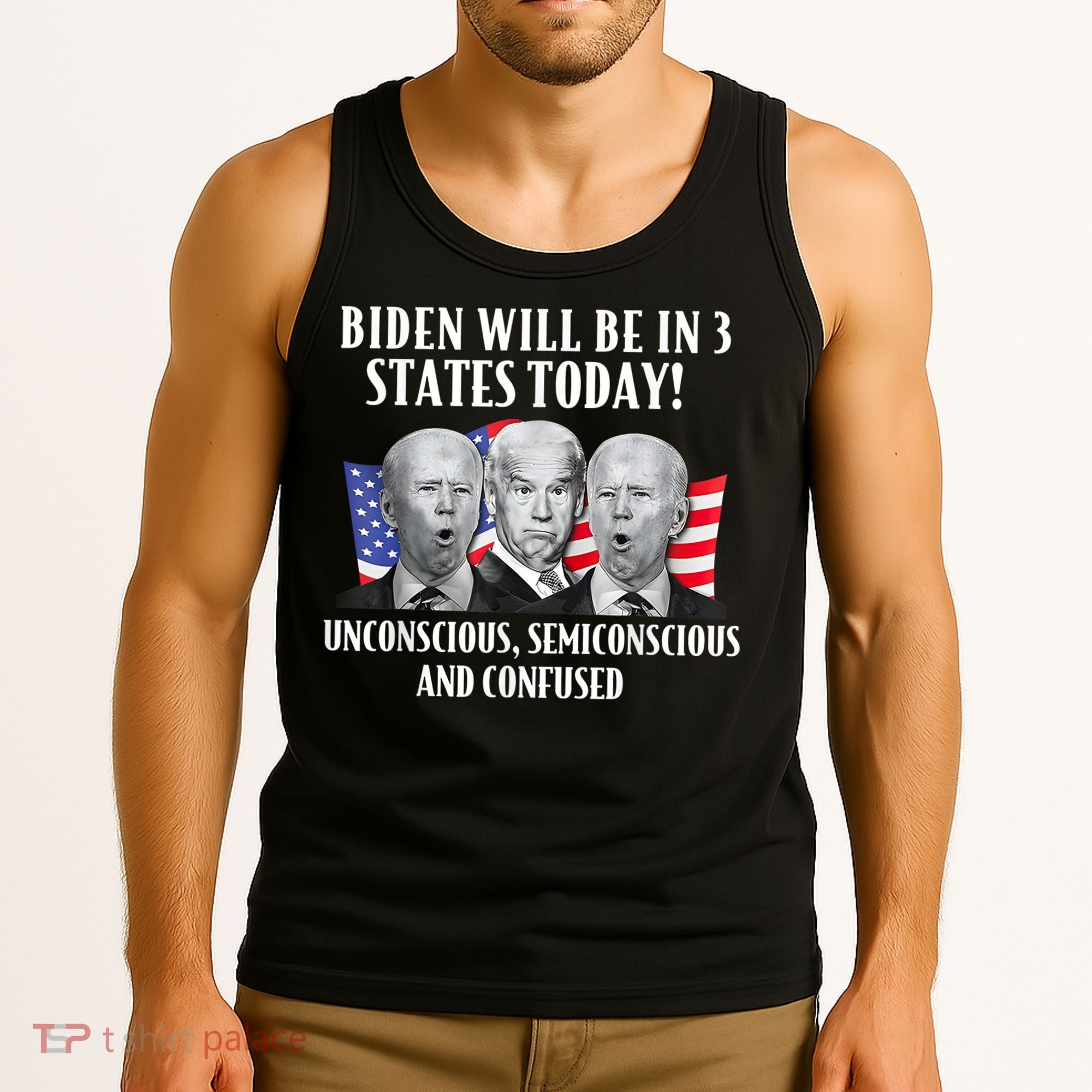 Biden Will Be In 3 States Today Funny Joe Biden Anti Biden Tank Top