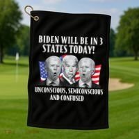 Biden Will Be In 3 States Today Funny Joe Biden Anti Biden Golf Towel thumb 1