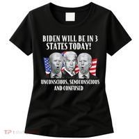 Biden Will Be In 3 States Today Funny Joe Biden Anti Biden Women's T-Shirt thumb 0