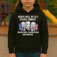 Biden Will Be In 3 States Today Funny Joe Biden Anti Biden Kids Hoodie thumb 3