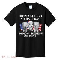 Biden Will Be In 3 States Today Funny Joe Biden Anti Biden Kids T-Shirt thumb 0
