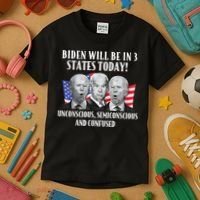 Biden Will Be In 3 States Today Funny Joe Biden Anti Biden Kids T-Shirt thumb 3