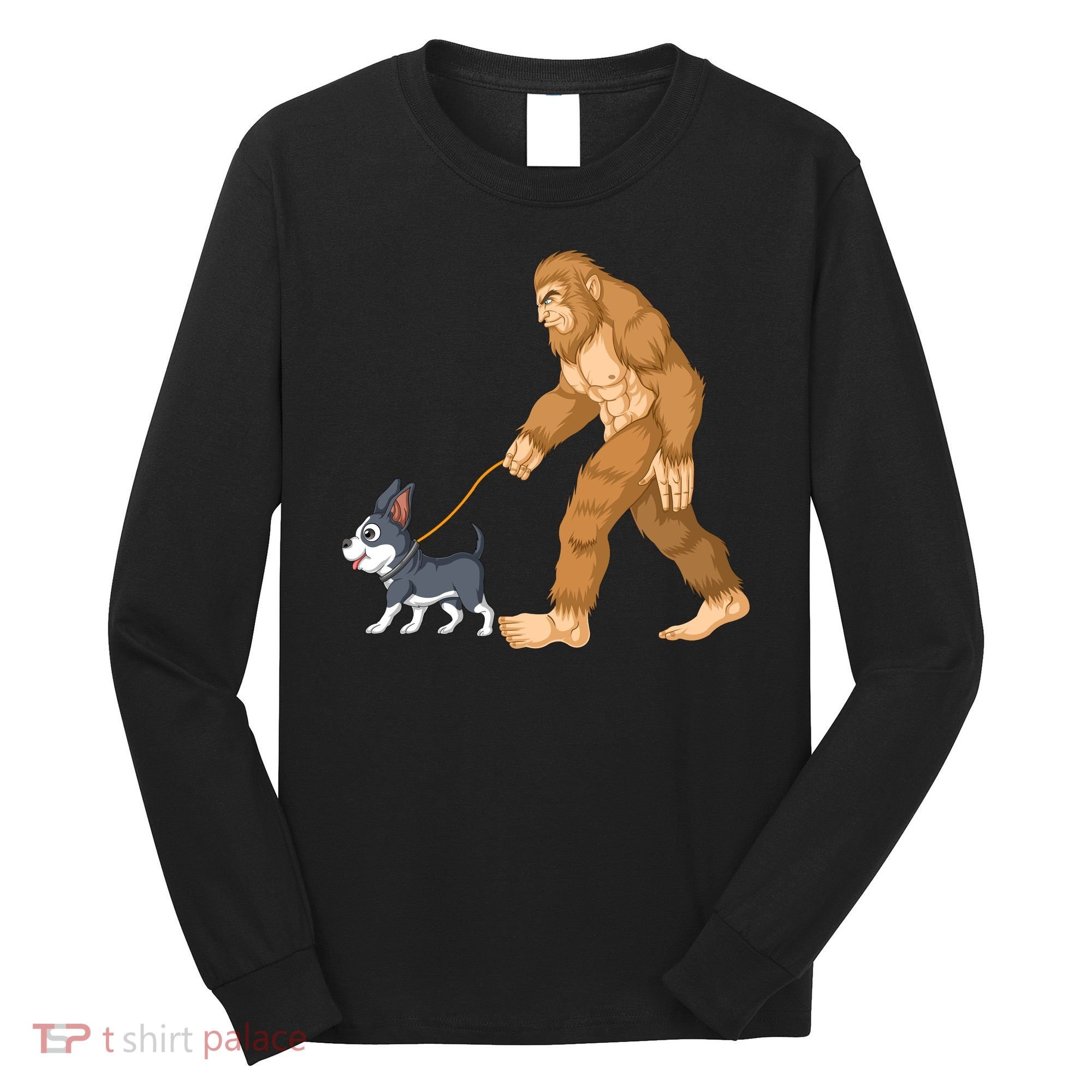 Bigfoot Walk Boston Terrier Long Sleeve Shirt