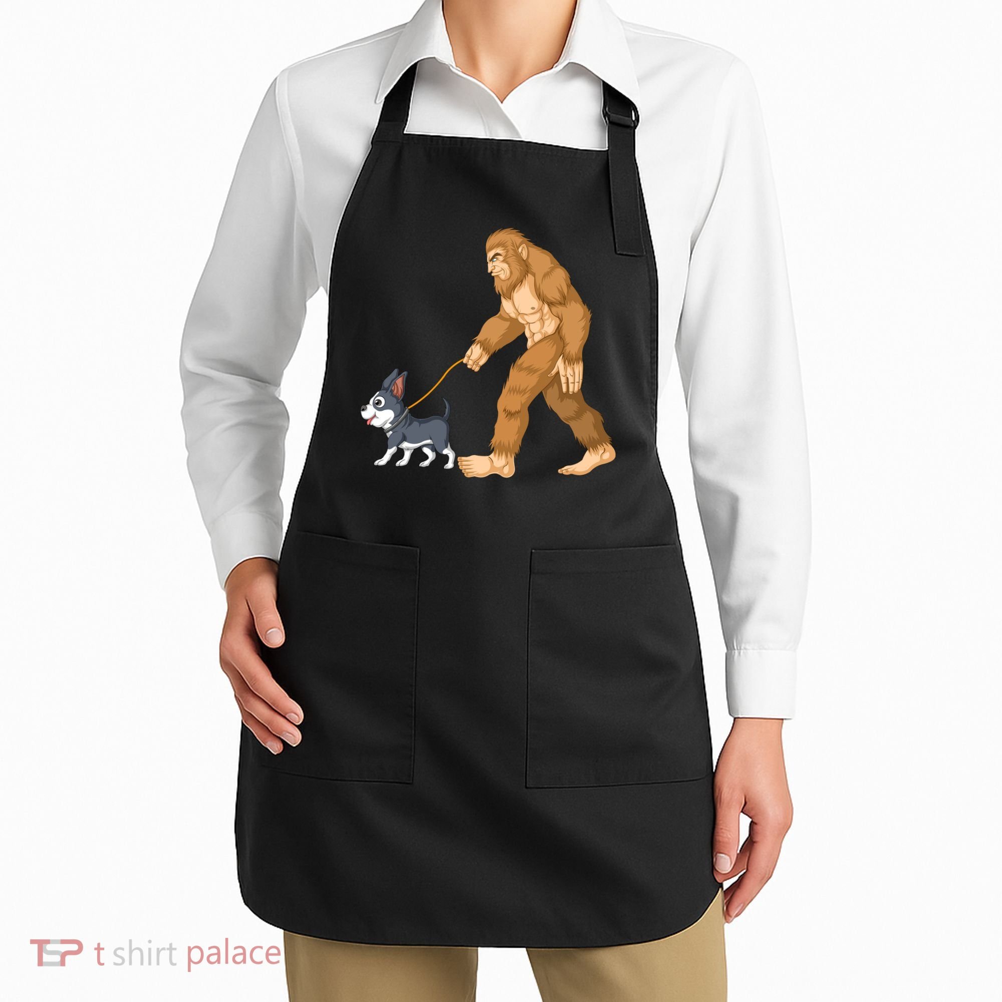 Bigfoot Walk Boston Terrier Apron