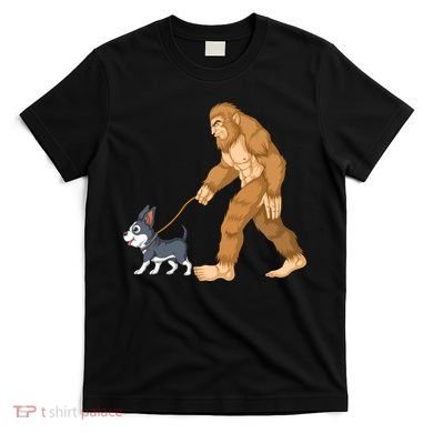 Bigfoot Walk Boston Terrier T-Shirt