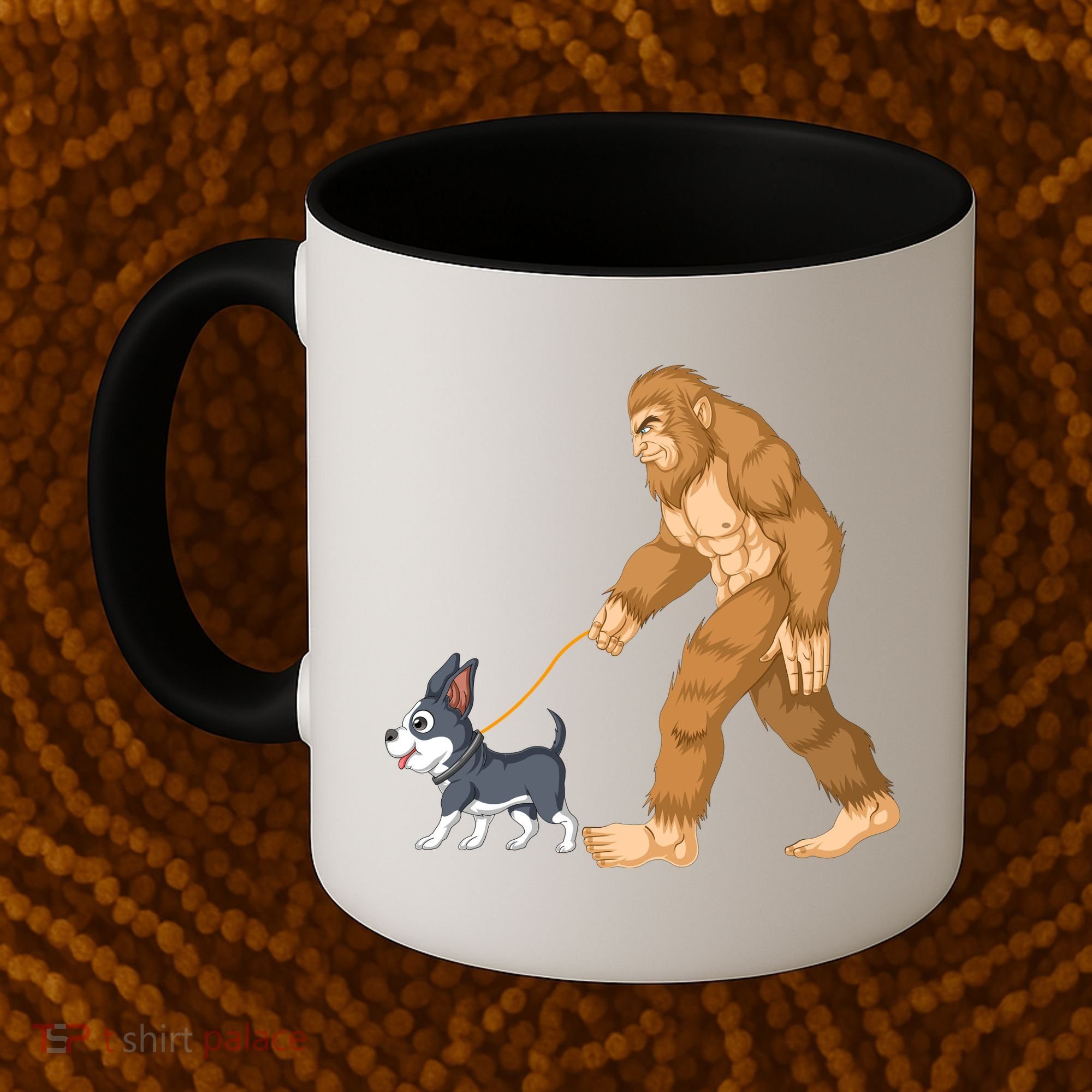 Bigfoot Walk Boston Terrier Coffee Mug