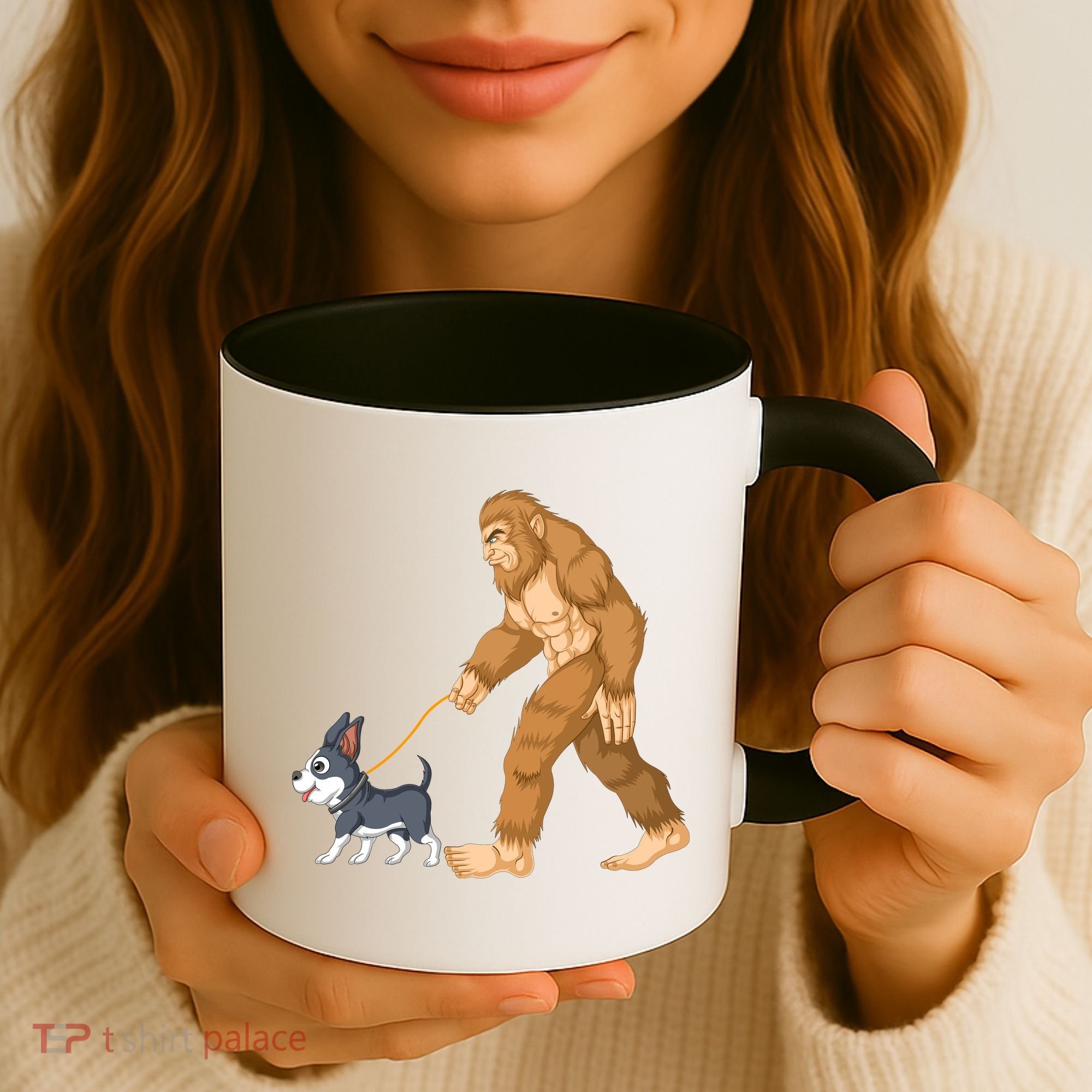 Bigfoot Walk Boston Terrier Coffee Mug