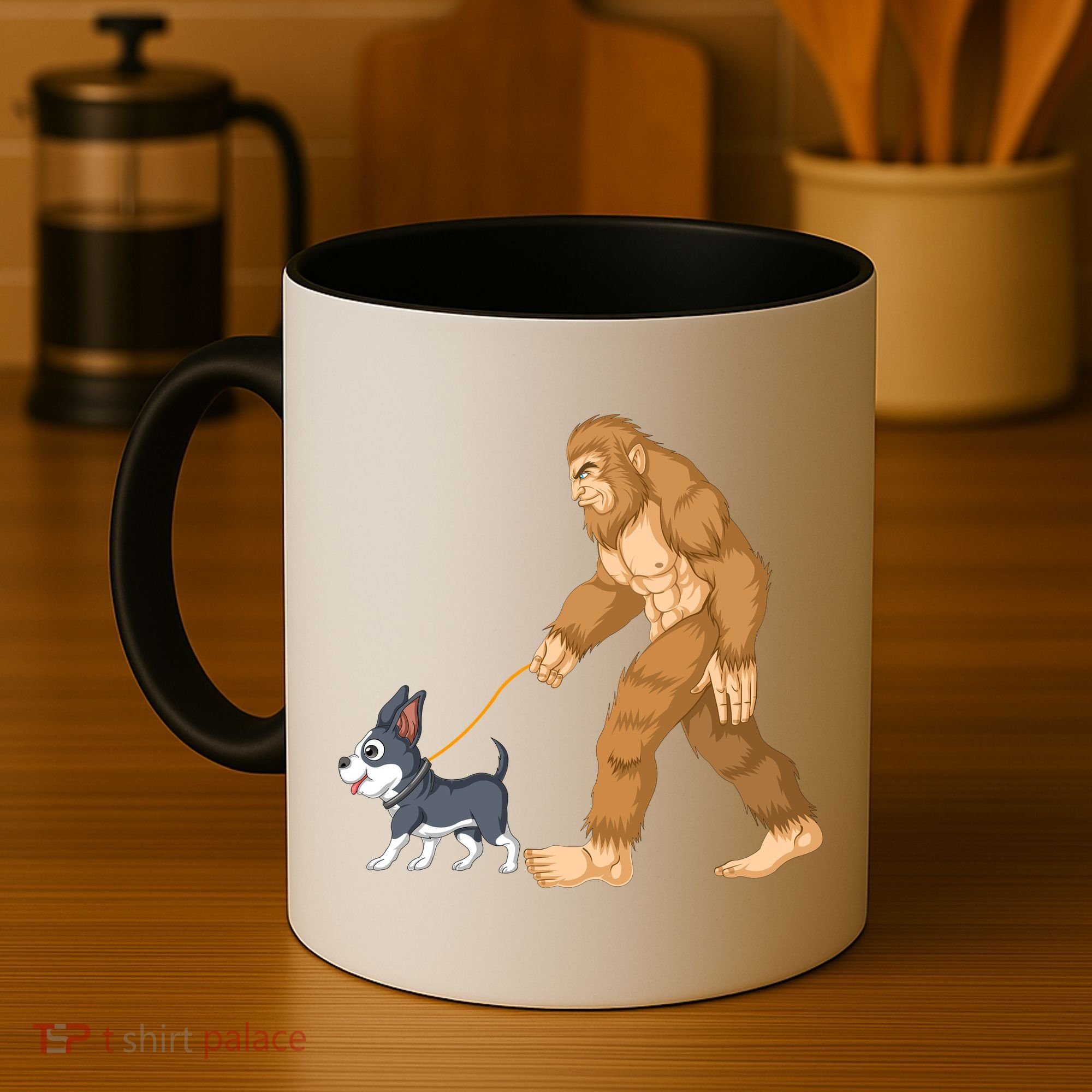 Bigfoot Walk Boston Terrier Coffee Mug