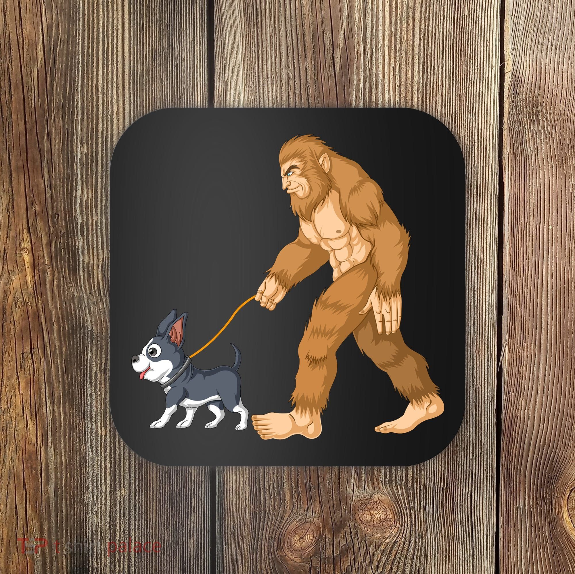 Bigfoot Walk Boston Terrier Coaster