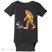 Bigfoot Walk Boston Terrier Baby Bodysuit thumb 0