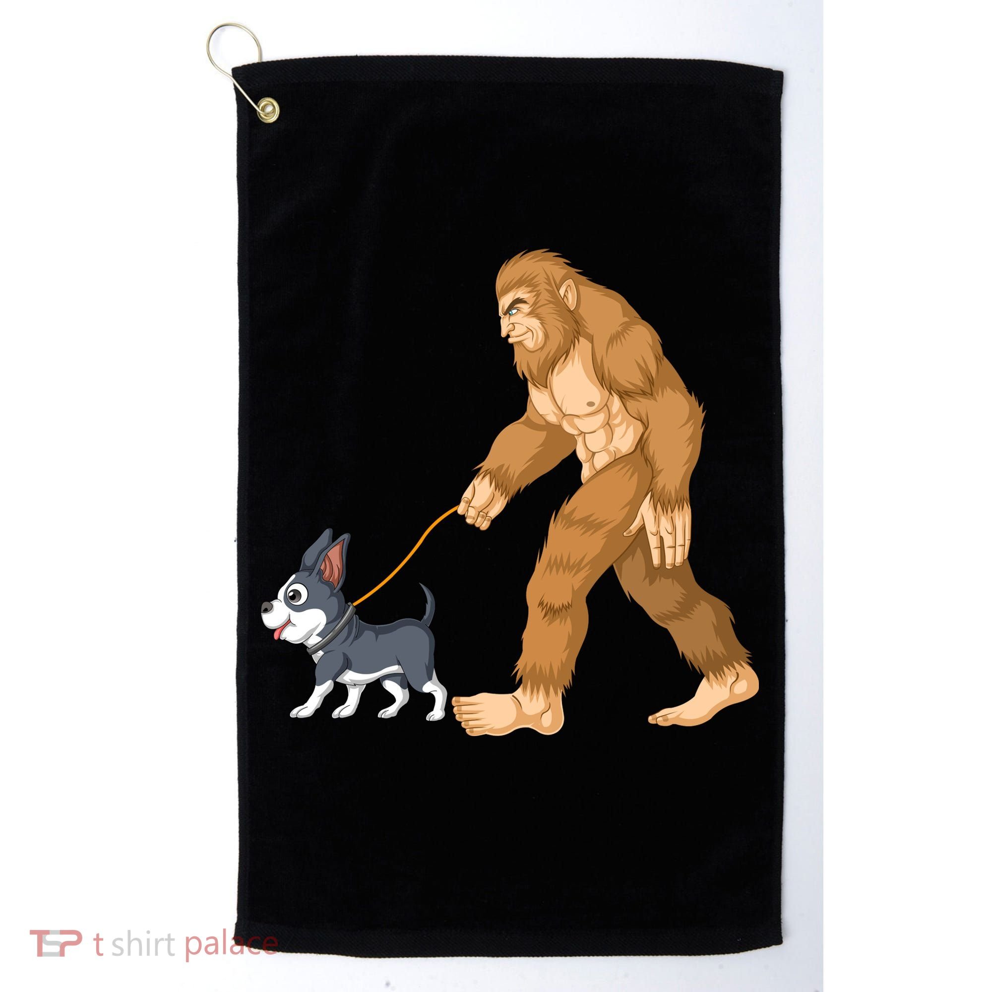 Bigfoot Walk Boston Terrier Golf Towel