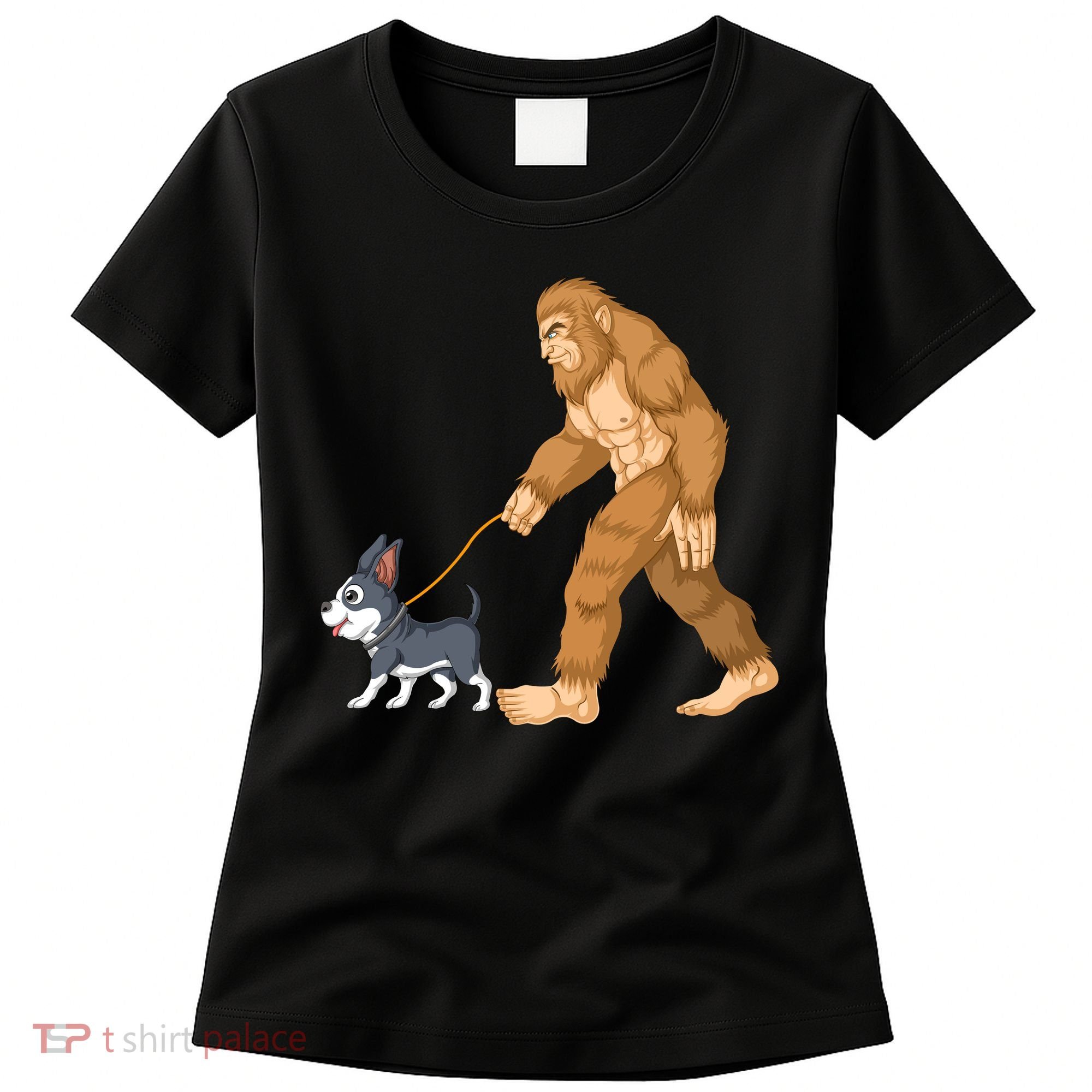 Bigfoot Walk Boston Terrier Women's T-Shirt