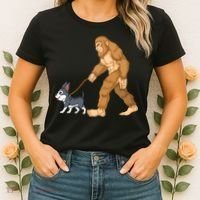 Bigfoot Walk Boston Terrier Women's T-Shirt thumb 2